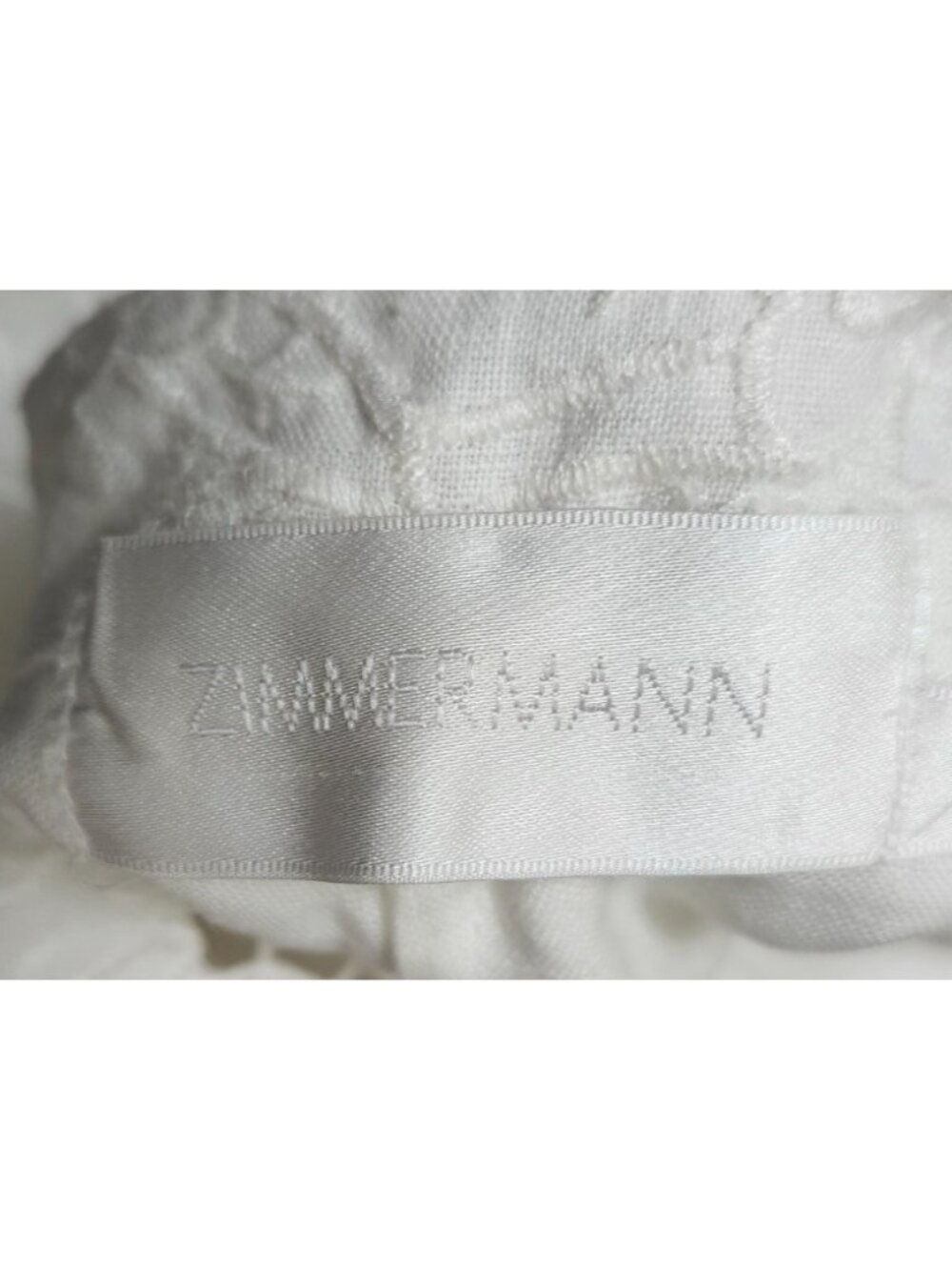 Zimmermann White Linen Lace Romper Playsuit Size 0 /US 4 Floral Embroidered Boho - Picture 7 of 14